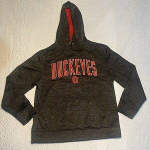 Ohio State Buckeyes Mens Hoodie Sweatshirt Medium Embroidered Scarlet & Gray